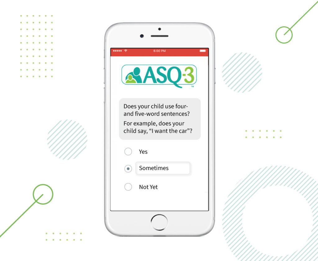 Mobile Screen With ASQ 3 Form Final, CheckinAsyst®